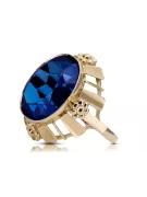  Safír 14k žlté zlato Vintage style vrc043y